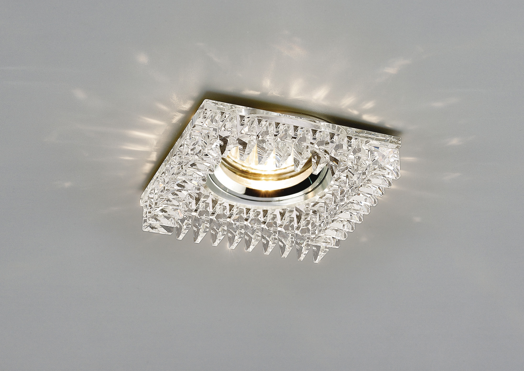 IL30834CH  Crystal Downlight Square With Square Crystals Rim Only